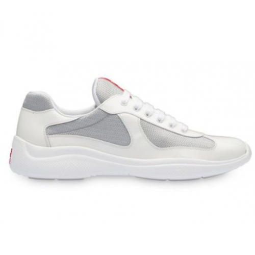 프라다  메쉬 패널 레더 스니커즈 화이트 남성(ZP공장)