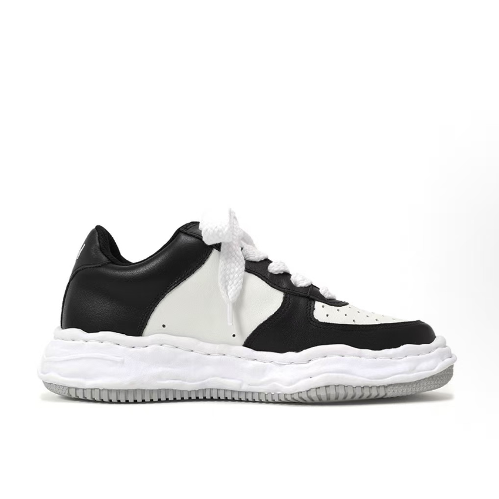 메종 미하라 야스히로 Blakey 로고 컴포트 레이스업 스니커즈 블랙