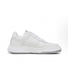 메종 미하라 야스히로 Blakey 가죽 로고 레이스업 스니커즈 화이트 남녀공용