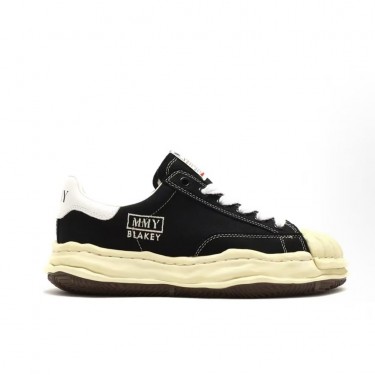 메종 미하라 야스히로 Blakey 로고 컴포트 레이스업 스니커즈 블랙
