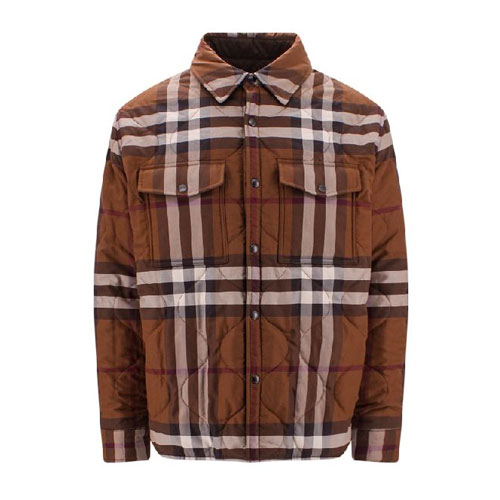 버버리 클래식 체크 퀼팅 셔츠 재킷 남성용
