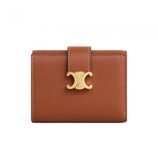 셀린느 빅투아르 카프스킨 여성 반지갑 탄