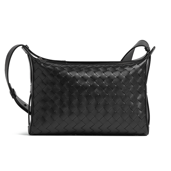 보테가베네타 인트레치아토 카프스킨 남성 탑핸들 크로스바디 백 블랙 836016V2HL18803