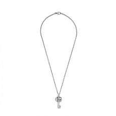 구찌 더블지 키 모티프 925 실버 네크리스 남녀공용 실버