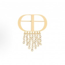 디올 알파벳 패턴 골드 메탈 브로치 남녀공용