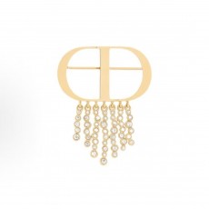 디올 알파벳 패턴 골드 메탈 브로치 남녀공용