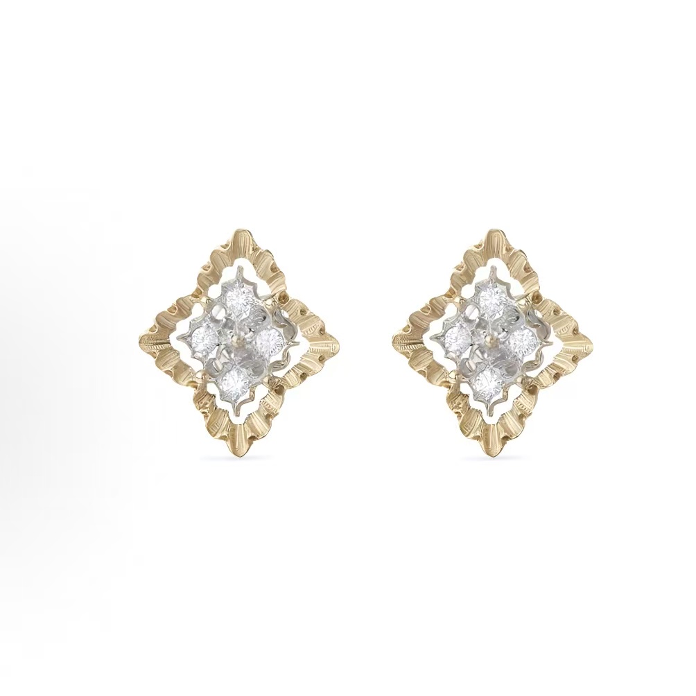부첼라티 다이아몬드 다이아몬드 인레이 18K 골드 이어링 여성 골드