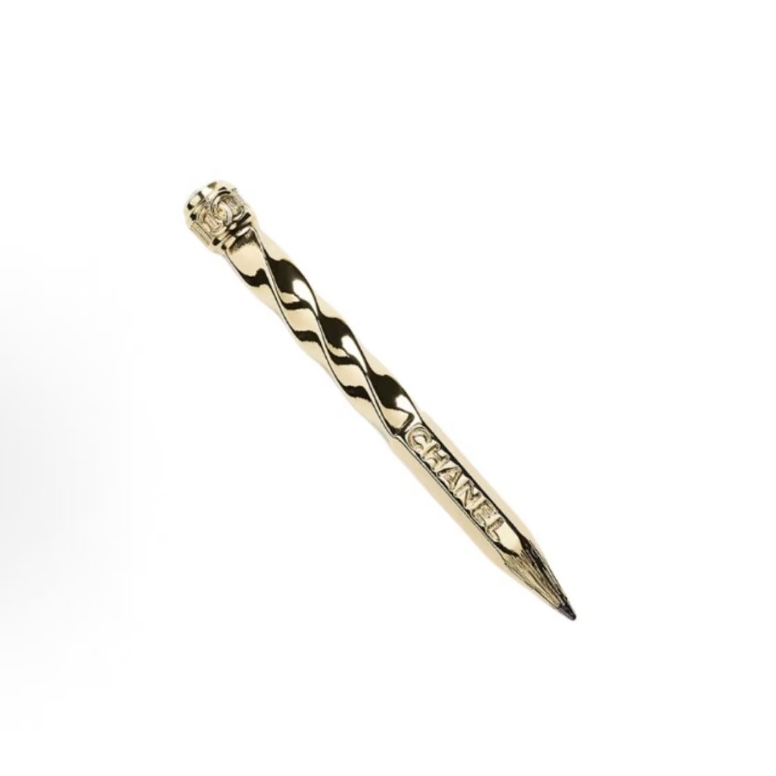 샤넬 25K 로고 디자인 메탈 브로치男女공용 골드