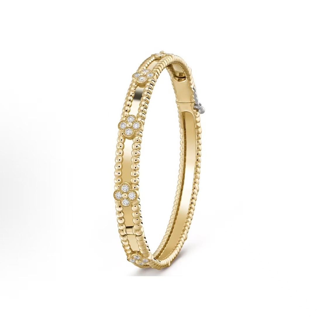 반클리프아펠 펄레 스위트 클로버 18K 골드 다이아몬드 브레이슬릿 여성