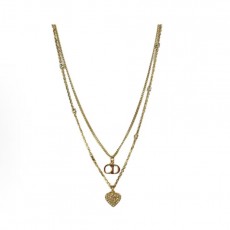 디올 클레어 라인 모노톤 크리스탈 네크리스 여성 골드