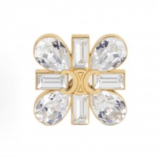 셀린느 로고 각인 브라스 브로치 여성용 골드