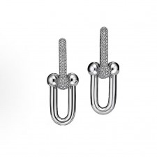 티파니 HardWear 시리즈 모던 개성 있는 이어링 여성용 실버