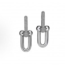 티파니 HardWear 시리즈 모던 개성 있는 이어링 여성용 실버