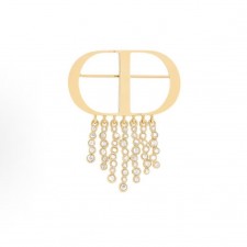 디올 알파벳 로고 골드 도금 메탈 브로치 남녀공용 커플용