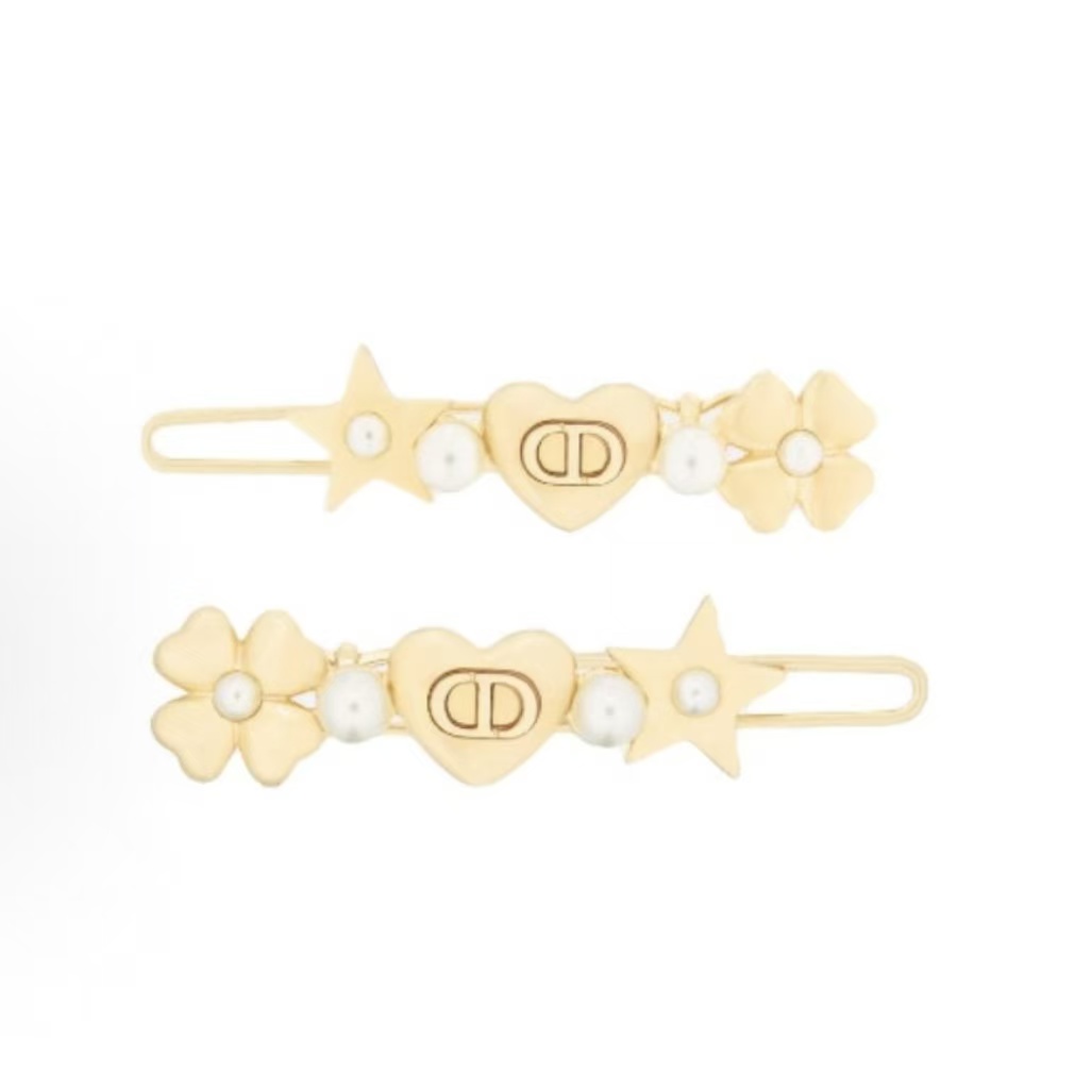 디올 정교한 디자인 골드 메탈 헤어핀 여성용 골드