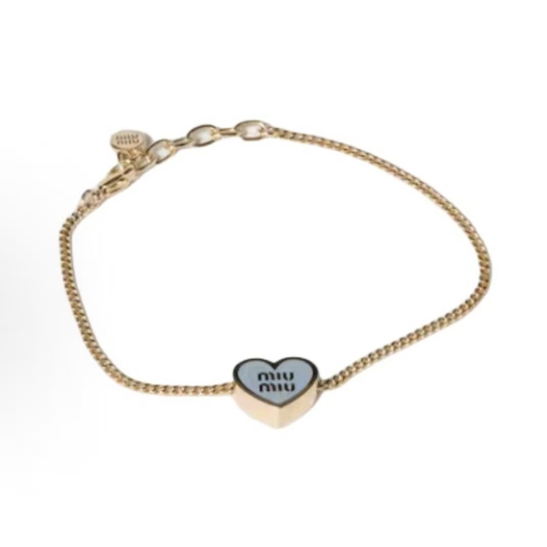 미우미우 하트 디자인 브라스 팔찌 남녀공용