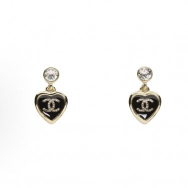 샤넬 25B 가을겨울 브랜드 디자인 스터드 이어링 남녀공용 블랙