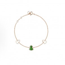 Qeelin Wulu 시리즈 호리병 펜던트 로즈 골드 다이아몬드 팔찌 여성용