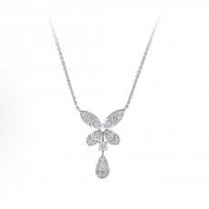 Graff 오리지널 디자인 18K 화이트골드 화이트 다이아몬드 목걸이 커플 유니섹스