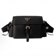 프라다 익스플로어 미디움 램스킨 숄더백 1BD394 블랙