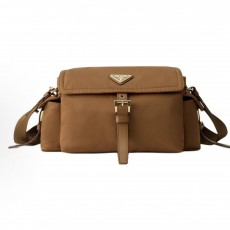 프라다 익스플로어 미디움 스웨이드 숄더백 1BD394 머스타드 옐로우