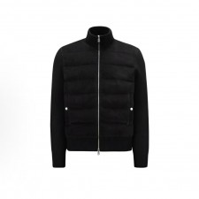 몽클레르 솔리드 니트 하이넥 지퍼 긴팔 다운 재킷 남성용 블랙 (탑몽X)