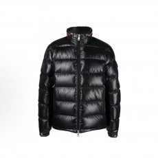 몽클레르 Bourne 솔리드 하이넥 지퍼 루즈핏 다운 재킷 남성용 블랙 (탑몽X)