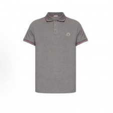 몽클레르 남성 솔리드 컬러 오버핏 폴로 반소매 티셔츠 그레이 (탑몽X)
