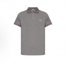 몽클레르 남성 솔리드 컬러 오버핏 폴로 반소매 티셔츠 그레이 (탑몽X)