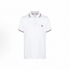 몽클레르 남성 솔리드 컬러 오버핏 폴로 반소매 티셔츠 화이트 (탑몽X)