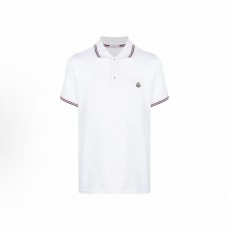 몽클레르 남성 솔리드 컬러 오버핏 폴로 반소매 티셔츠 화이트 (탑몽X)