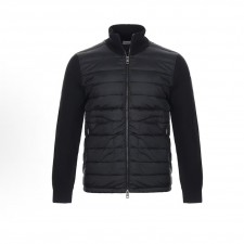 몽클레르 남성 패디드 코듀로이 시리즈 패디드 니트 구스다운 하이넥 점퍼 블랙 (탑몽X)