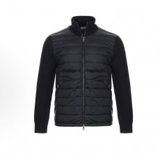 몽클레르 남성 패디드 코듀로이 시리즈 패디드 니트 구스다운 하이넥 점퍼 블랙 (탑몽X)