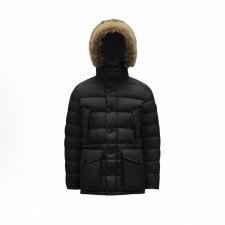 몽클레르 클뤼니 시리즈 구스다운 탈부착 퍼 트리밍 포켓 스냅 버튼 롱슬리브 패딩 블랙 (탑몽X)