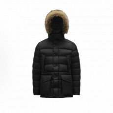 몽클레르 클뤼니 시리즈 구스다운 탈부착 퍼 트리밍 포켓 스냅 버튼 롱슬리브 패딩 블랙 (탑몽X)