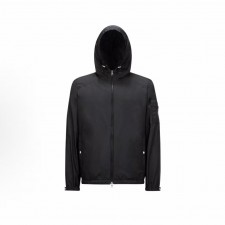 몽클레르 FW24 Etiache 솔리드 컬러 후드 지퍼 트렌치 재킷 남성용 (탑몽X)