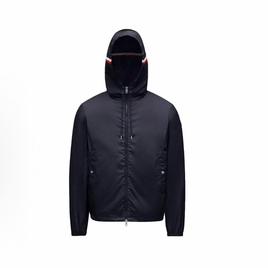 몽클레르 남성 Grimpeurs 로고 패치 후드 롱슬리브 지퍼 재킷 블루 (탑몽X)