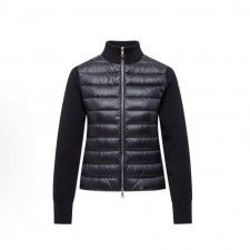 몽클레르 패디드 코듀로이 패디드 울 집업 가디건 여성용 울 혼방 배색 하이넥 다운 자켓 (탑몽X)