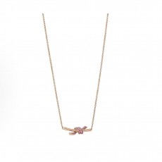 티파니 Knot 시리즈 18K 로즈골드 로고 목걸이 여성용