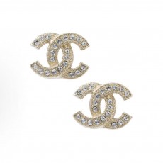 샤넬 로고 스몰 메탈 이어링 여성용 골드