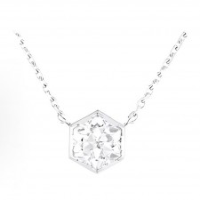 쇼메 Bee My Love 18K 화이트골드 다이아몬드 펜던트 네크리스 여성용 실버