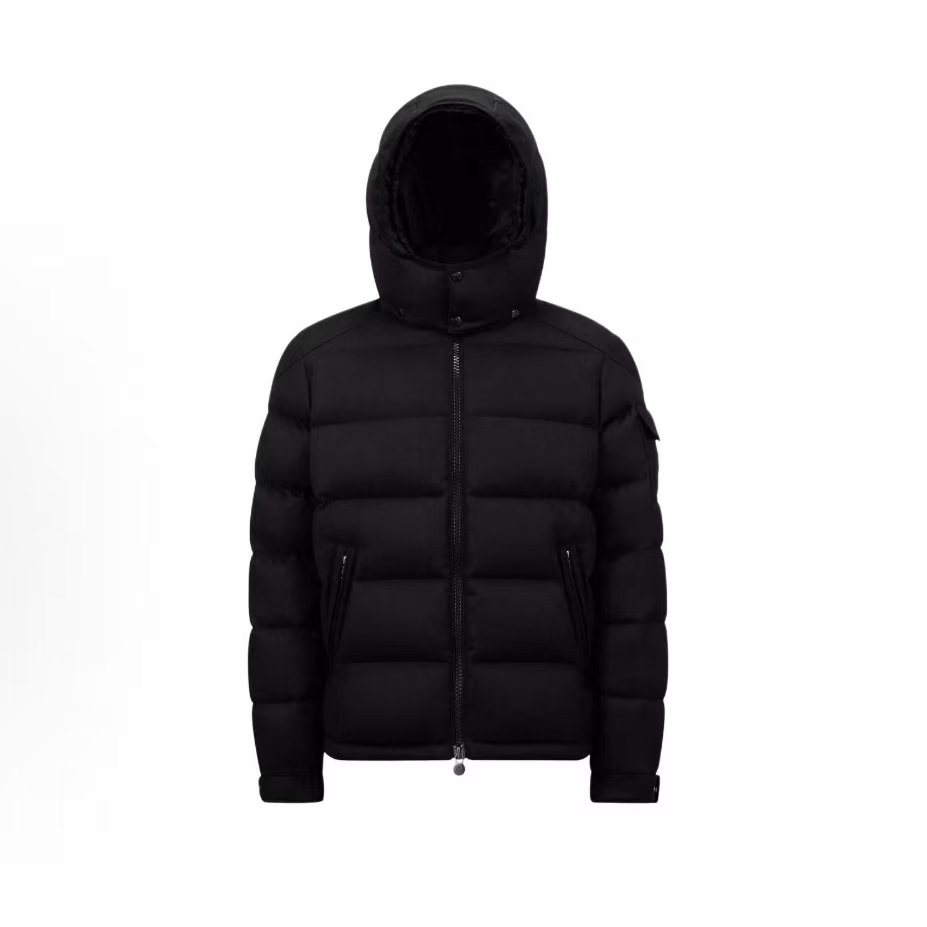 몽클레르 Montgenevre 시리즈 울 긴팔 심플 숏 다운 재킷 남성용 블랙