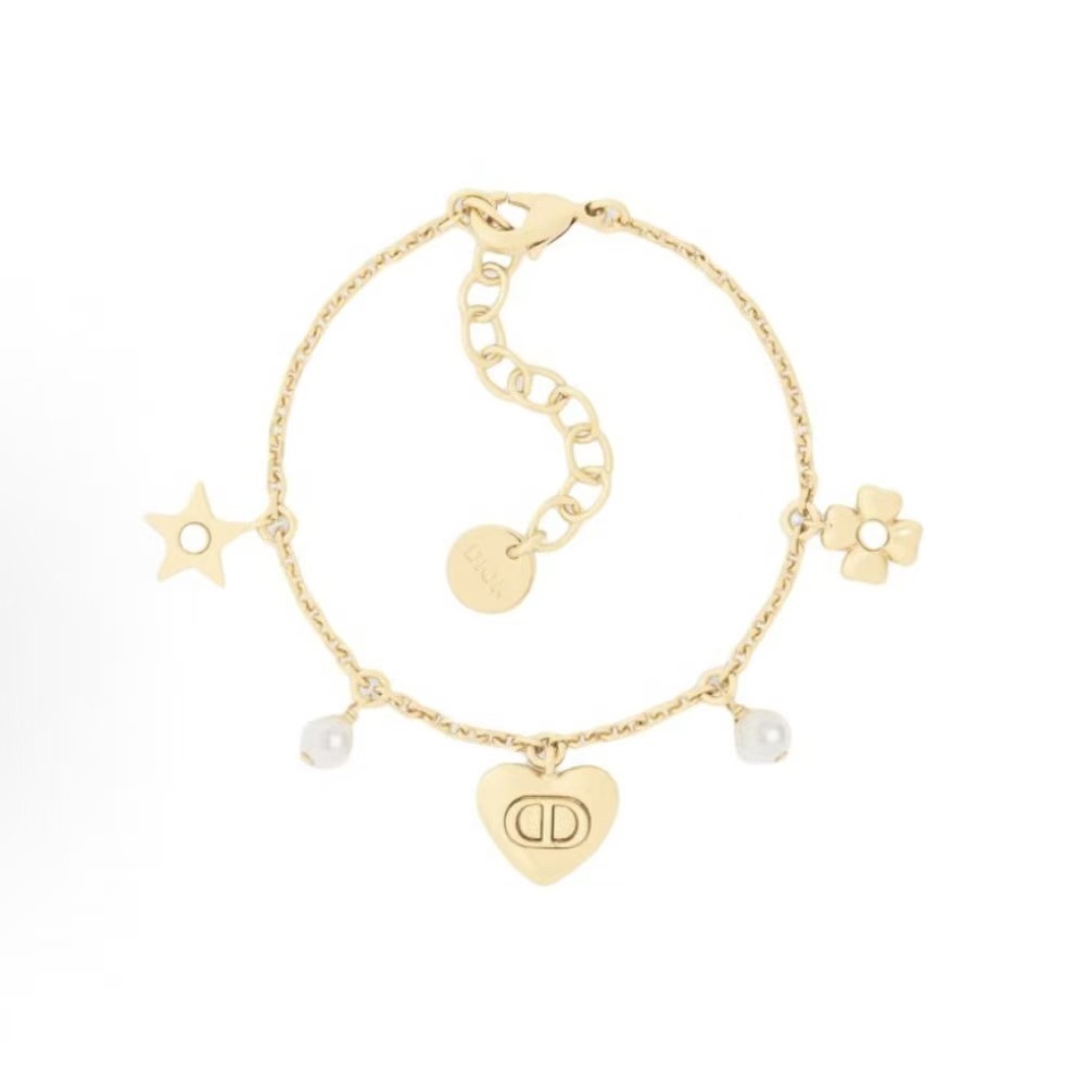 디올 모던 레진 진주 골드 브레이슬릿 남녀공용 커플용