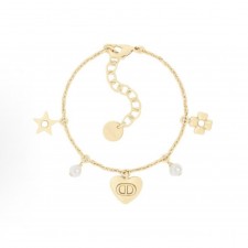 디올 모던 레진 진주 골드 브레이슬릿 남녀공용 커플용