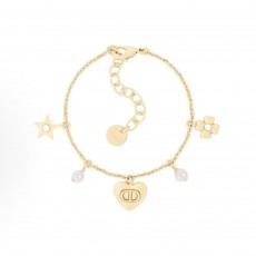 디올 모던 레진 진주 골드 브레이슬릿 남녀공용 커플용
