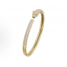 까르띠에 팬더 드 까르띠에 패턴 장식 18K 골드 팔찌 여성용