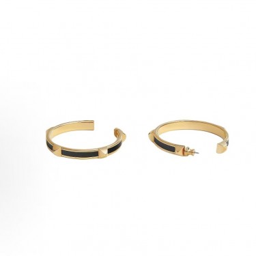 에르메스 메도르 시그니처 송아지 가죽 귀걸이 여성용