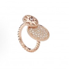 디올 로즈 데 방스 컴퍼스 로즈 10주년 기념 다이아몬드 반지 남녀공용 골드