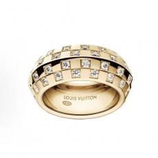 루이비통 로고 각인 다이아몬드 반지 남녀공용 골드