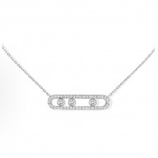 메시카 무브 밀세팅 화이트골드 다이아몬드 네크리스 여성